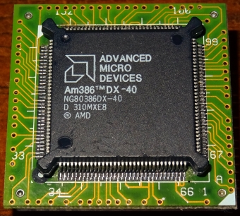 AMD Am386 DX-40 MHz CPU (NG80386DX-40) 100-pin plastic QFP 1993